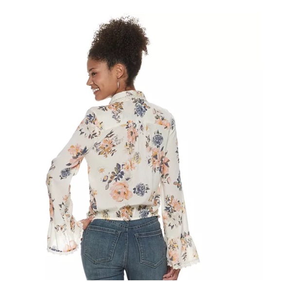 American Rag Button Front Lace Top - Picture 2 of 2